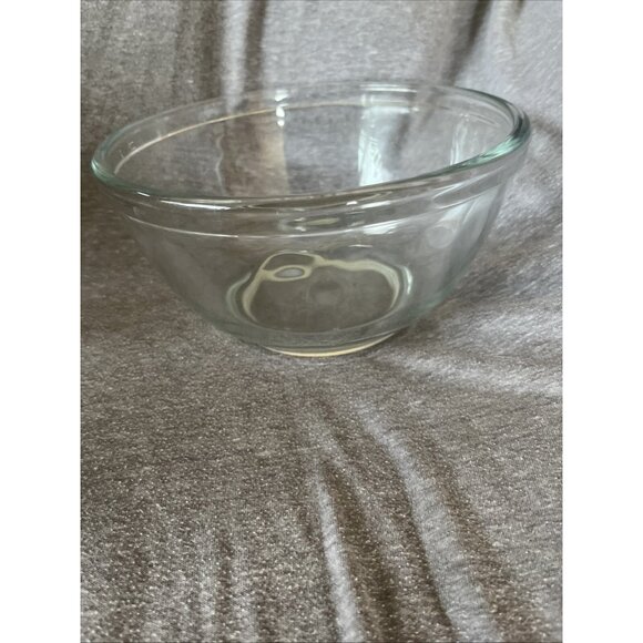 Vintage Mixing Serving Clear Glass Bowl Made in Mexico 8” & 9" Lot of 2 Heavy - Picture 7 of 11